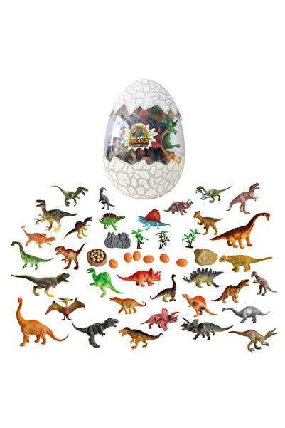 SKOODLE Jumbo Dinosaur Mystery Egg Toy Set 40+ Pieces with Dinosaur Figurines
