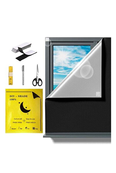 Arabest 5-Piece Set Blackout Shades, Blinds for Windows, 118" x 57"Portable B...