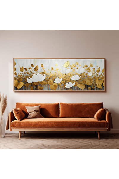 Dekorsiahome Ahşap Çerçeveli Panoramik Oturma Odası Salon Tablosu UZ0475