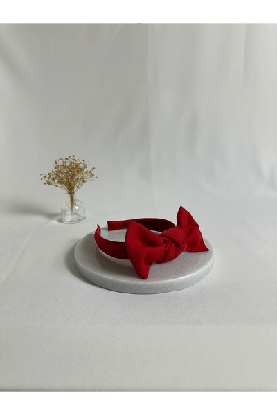 MegssStore Red Double Crepe Bow Crown Hair Band