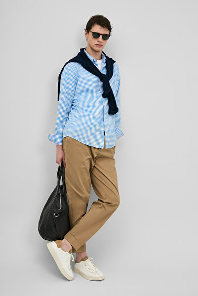 Lufian Marco Men's Basic Shirt Regular Fit Blue