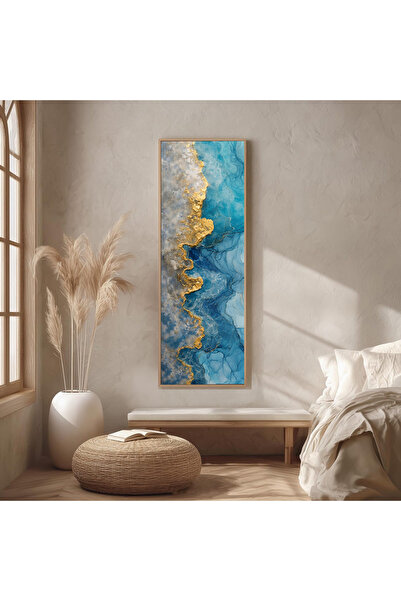 Dekorsiahome Ahşap Çerçeveli Panoramik Oturma Odası Salon Tablosu UZ0445
