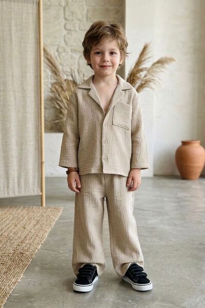 Minigimin Cicileri Miniğimin Cicileri Muslin Set de guler de cămașă pantaloni...