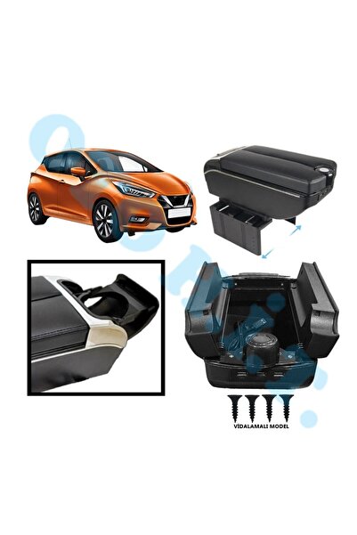 OTO H.İ.T. NİSSAN MİCRA 19 ÜZERİ UYUMLU KOL DAYAMA KOLÇAK USB'Lİ BARDAKLIKLI ...
