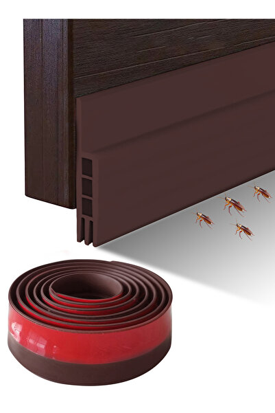 L&Wen Door Draft Stopper, Self-Adhesive Soundproof Insulator Door Seal 2m Brown
