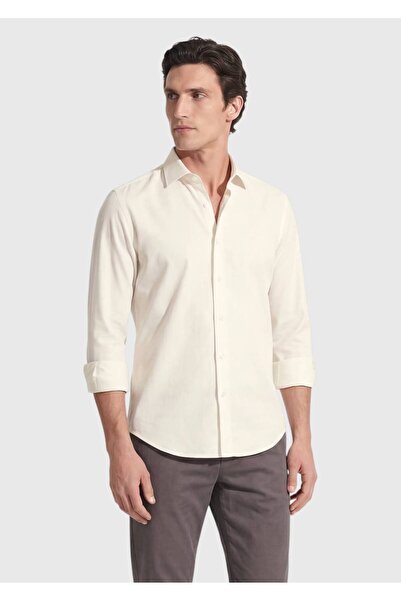 Ramsey Cămașă Bej Uni Casual Fit țesut Casual bumbac 100%