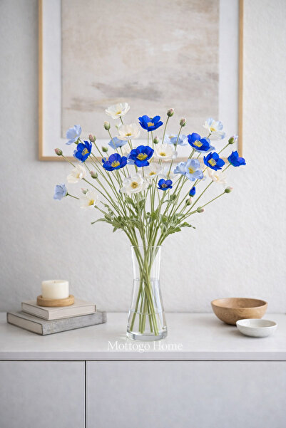 Mottogo 24 Dallı Yapay Gelincik Bahar Çiçekleri Buketi 60 cm – Dekoratif Kır ...