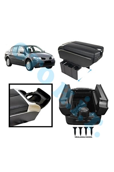 OTO H.İ.T. RENAULT MEGANE 2 UYUMLU KOL DAYAMA KOLÇAK USB'Lİ BARDAKLIKLI ÇİFT ...