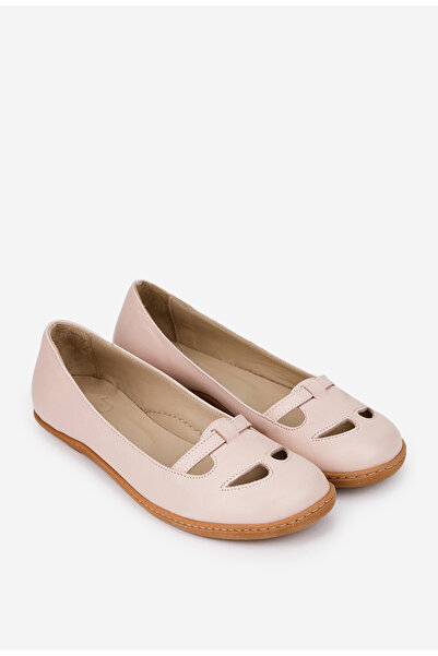 Dasha Balerini dama NUR roz pudra din piele naturala cu decupaje