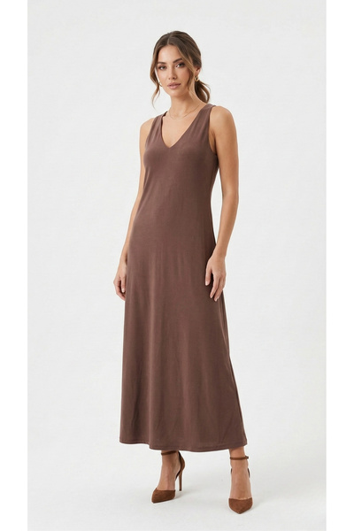 BUSEM V-izrez Sa detaljem na leđima maksi haljina