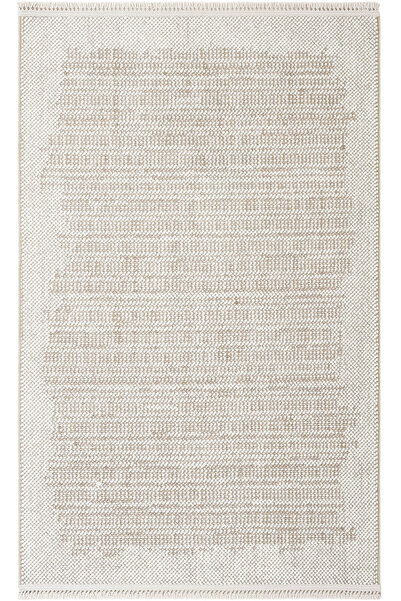 Cool Halı Olinda Bej Krem Rengi Yumuşak İskandinav Saçaklı Dört Mevsim Buklel...