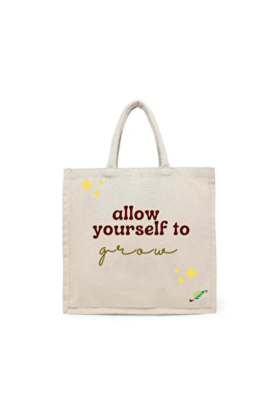 BYFT حقيبة تعليقة - اسمحي لنفسكِ بالنمو، طقم حقائب حمل قطن أنيقة مطبوع مكون م...