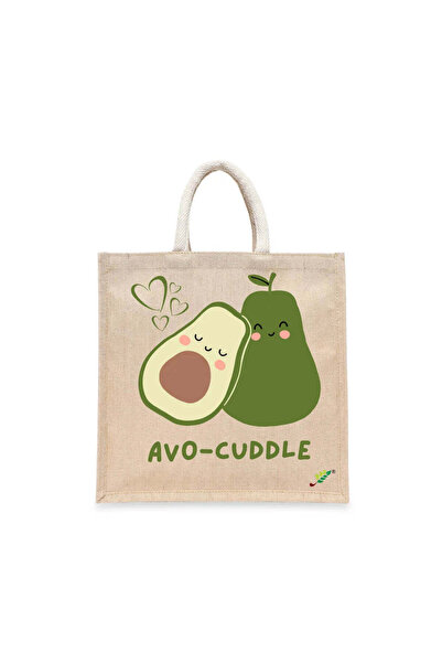 BYFT حقيبة تعليقة - حقيبة تسوق قطن أنيقة مطبوع Avo Cuddle، طقم من قطعة واحدة