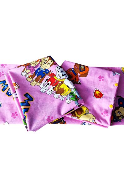 Mcf Lenjerie pat, 3 piese MCF, Patrula Catelusilor, 90x200 cm, roz