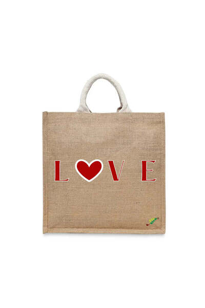 BYFT حقيبة تعليقة - طقم حقائب قطن أنيقة متعددة الاستخدامات مطبوع حب، قطعة واحدة