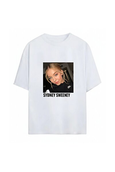 SVART WEAR سيدني سويني مطبوع تي شيرت كبير الحجم للجنسين 100% مكون من قطن قطع