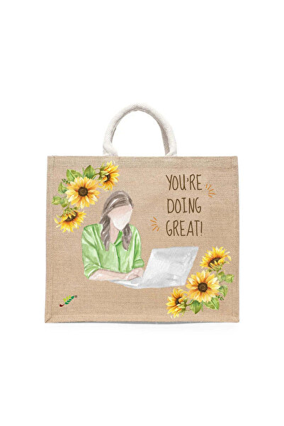 BYFT حقيبة تعليقة - أنتِ رائعة! طقم حقائب حمل قطن أنيقة مطبوع ، قطعة واحدة