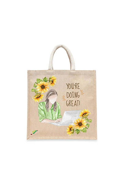 BYFT Tote Bag - You're doing great Printed Stylish Carry-All Cotton Tote Set ...