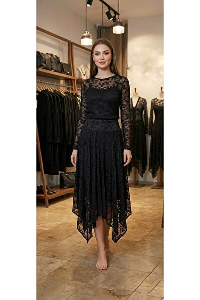 Olea Women's Flock Printed Sheer Bluz