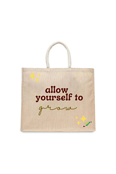 BYFT حقيبة تعليقة - اسمحي لنفسكِ بالنمو، طقم حقائب حمل قطن أنيقة مطبوع مكون م...