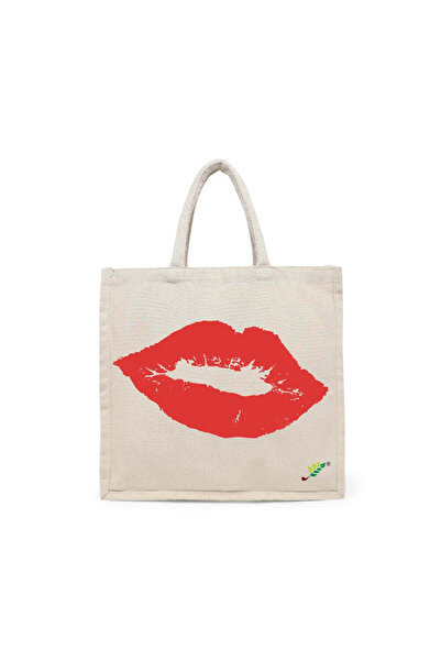 BYFT حقيبة تعليقة - حقيبة تسوق قطن أنيقة متعددة الاستخدامات مطبوع بشعار أحمر ...