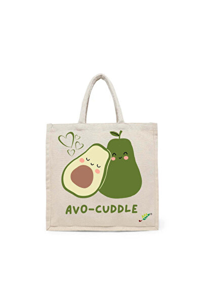 BYFT حقيبة تعليقة - حقيبة تسوق قطن أنيقة مطبوع Avo Cuddle، طقم من قطعة واحدة