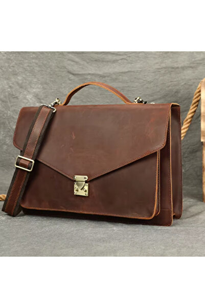 delis Unisex briefcase, Milano GT3802, genuine Leather , Brown