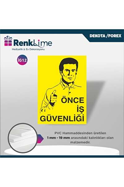 renklime Warning Sign - Safety First