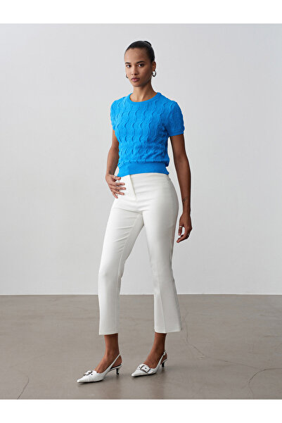 Dilvin 72642 Mini Flared Trousers-White