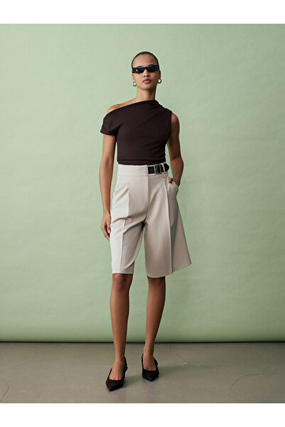 Dilvin 72275 Kaiš Paket širokih nogavica Bermuda-Stone