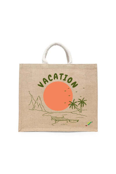 BYFT حقيبة تعليقة - حقيبة تسوق قطن أنيقة مطبوع بنقشة العطلات، طقم من قطعة واحدة