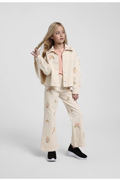 Escabel Σετ Παντελόνι και Σακάκι με Κέντημα Λουλουδιών