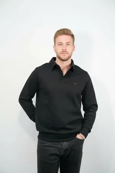 Hersley Yani Season Polo Neck Men's Piqué Sweatshirt