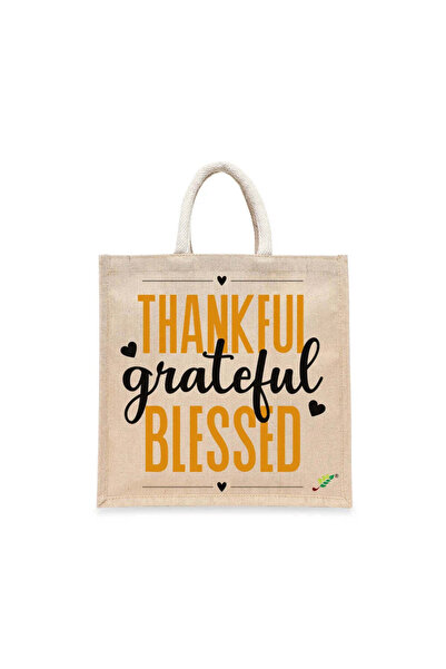 BYFT حقيبة تعليقة - طقم حقائب قطن أنيقة متعددة الاستخدامات مطبوع عبارة "ممتن،...