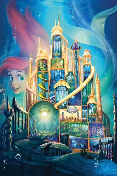 RAVENSBURGER Puzzle 1000 piese - Disney Castles - Ariel (Ravensburger-00265)
