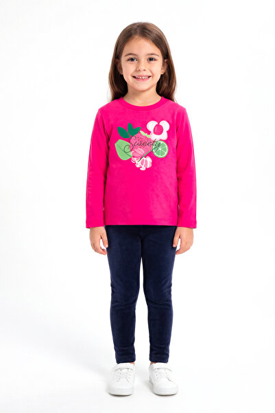 Mavipink Детски комплект от 2 части: памучна тениска с дълъг ръкав с флорален...