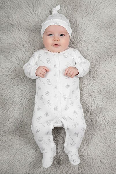 Rock A Bye Baby Boutique Toddlers Boy 5 Pieces Graphic Print Bodysuit Set, White