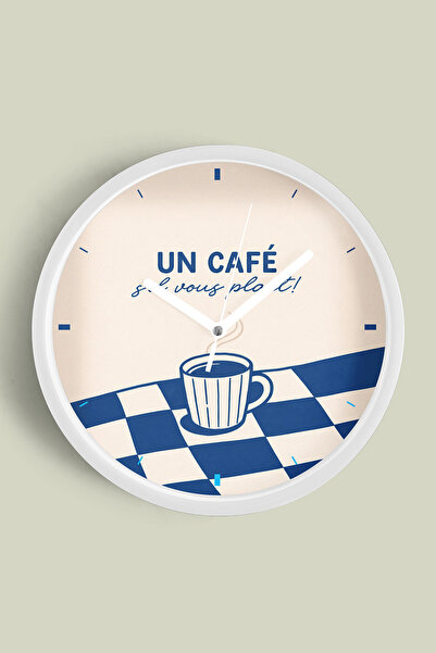 JHAAR Design modern cu litere - Ceas de perete pentru bucătărie „UN CAFÊ” - 3...