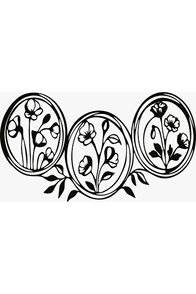 renklime Laser Cut Metal Wall Decoration, Flowers Round 40 cm