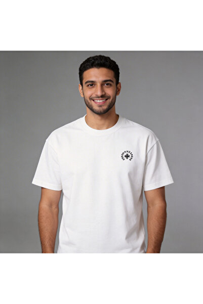 OrientC 260G Heavyweight Cotton T-Shirt Men Oversized Embroidered Tee