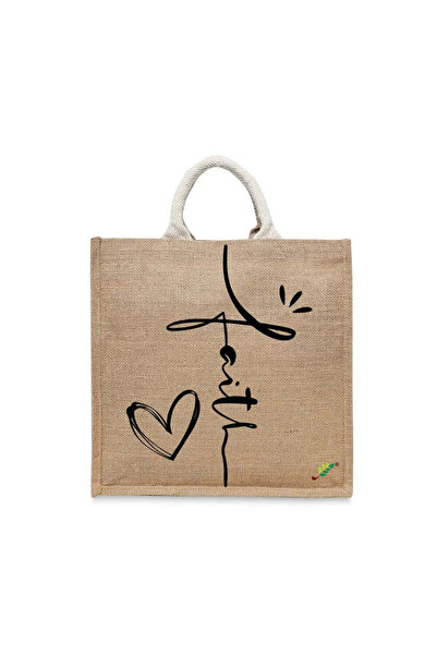 BYFT Tote Bag - Faith Printed Stylish Carry-All Cotton Tote Set of 01