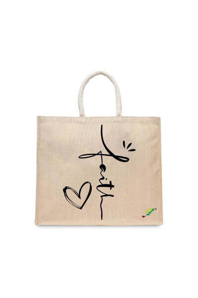 BYFT Tote Bag - Faith Printed Stylish Carry-All Cotton Tote Set of 01