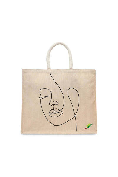 BYFT حقيبة تعليقة - مجموعة حقائب تسوق قطن أنيقة مطبوع من لاين أوف بينج، قطعة ...