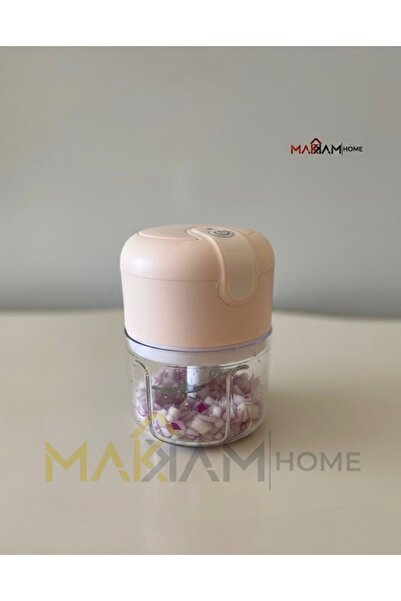 Makkam Home Kablosuz Şarjlı Taşınabilir 3 Bıçaklı Pembe Pratik Mutfak Robotu ...