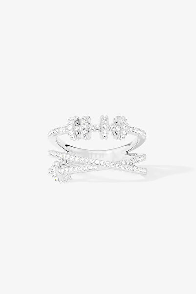 Apm Monaco CROISETTE Triple Ring with Sliding Circle - Silver White