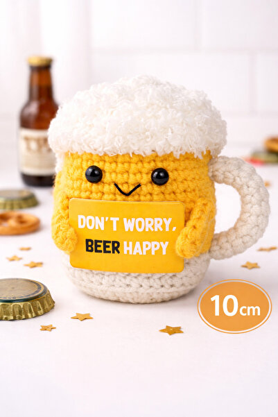 OEM Cană de bere croșetată drăguță, de pluș, cu semnul „Nu-ți face griji, ber...