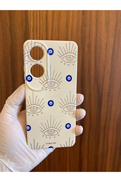 Newon Oppo A60 Velvet Silicone Phone Case with Evil Eye Pattern Printed Inside