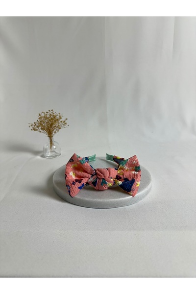 MegssStore منقوش عصابة رأس على شكل تاج مزينة بفيونكة