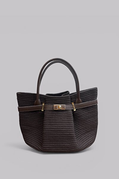 MaVaux Elise Genuine Leather Detailed Lightweight and Soft Rope Clutch Bag - ...