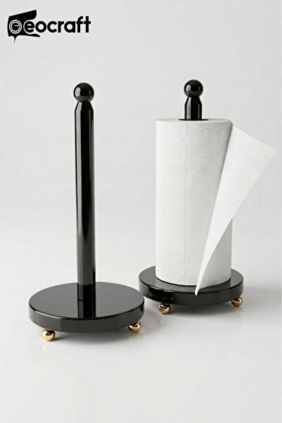 EOCRAFT Luxury Granite Black Paper Towel Holder with Gold Legs Modern Napkin ...